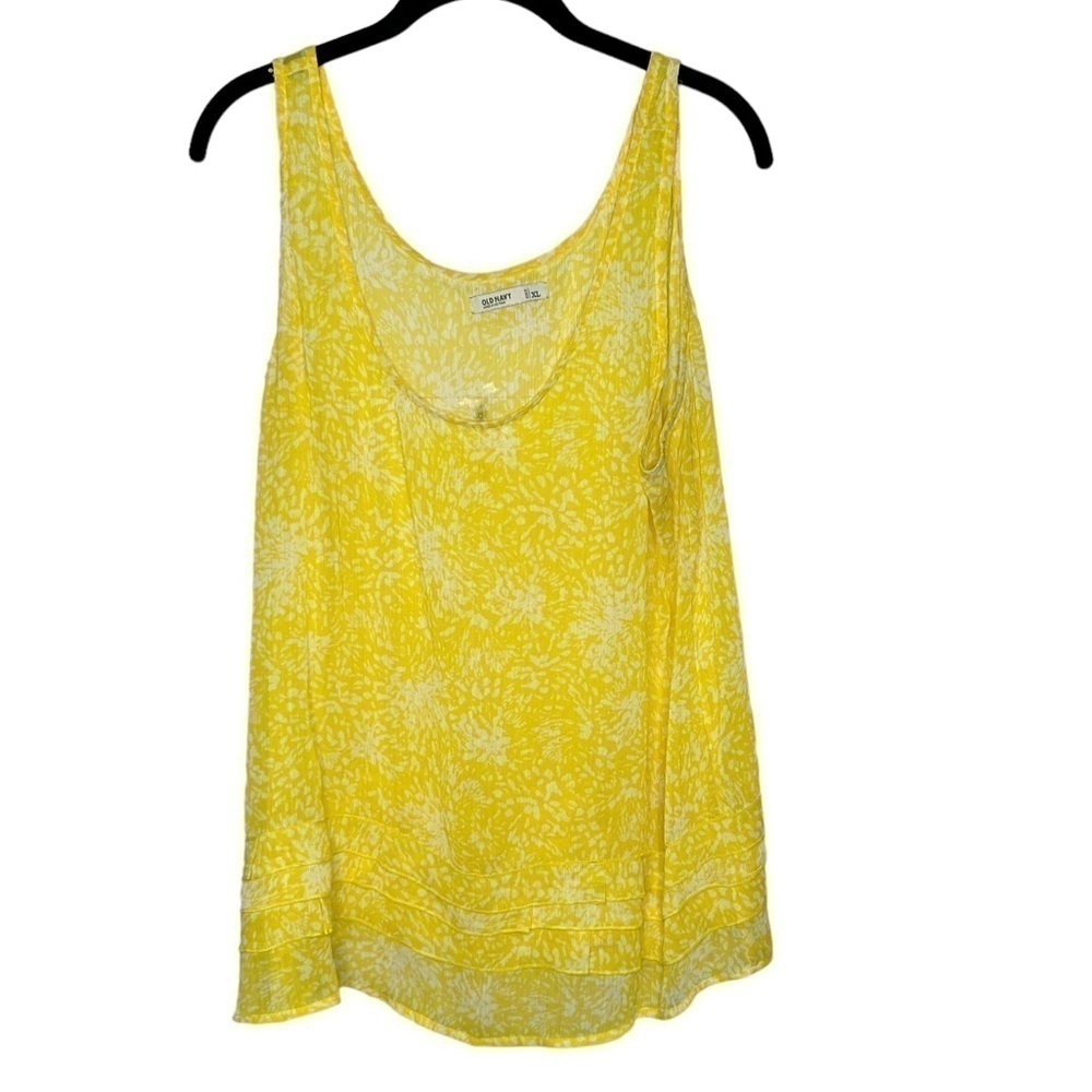 Old Navy Women’s Semi Sheer Tank Top Blouse Size XL Yellow